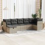 Set de sofás de jardín 7 pzas con cojines ratán PE gris claro de , Conjuntos de jardín - Ref: Foro24-3325308, Precio: 465,16 ...