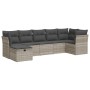 Set de sofás de jardín 7 pzas con cojines ratán PE gris claro de , Conjuntos de jardín - Ref: Foro24-3325308, Precio: 465,16 ...