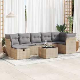 Set de sofás de jardín y cojines 8 piezas ratán sintético beige de , Conjuntos de jardín - Ref: Foro24-3325315, Precio: 509,1...