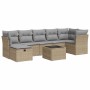 Set de sofás de jardín y cojines 8 piezas ratán sintético beige de , Conjuntos de jardín - Ref: Foro24-3325315, Precio: 509,1...
