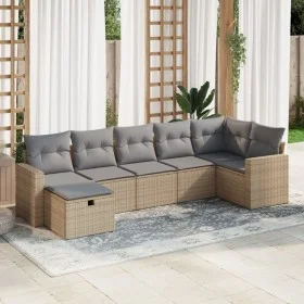 Set sofás de jardín 7 piezas y cojines ratán sintético beige by , Garden sets - Ref: Foro24-3325405, Price: 475,54 €, Discoun...
