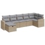 Set sofás de jardín 7 piezas y cojines ratán sintético beige de , Conjuntos de jardín - Ref: Foro24-3325405, Precio: 473,84 €...