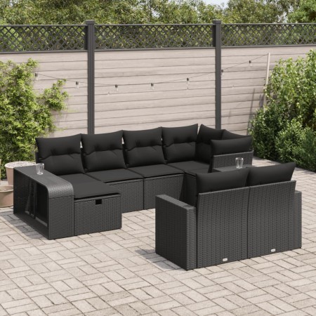 Set de sofás de jardín y cojines 10 pzas ratán sintético negro de , Conjuntos de jardín - Ref: Foro24-3326059, Precio: 582,76...