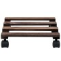 Soporte con ruedas para macetas madera 4 uds cedro 25x25 cm en Soportes para macetas | Comprar online en Foru.es
