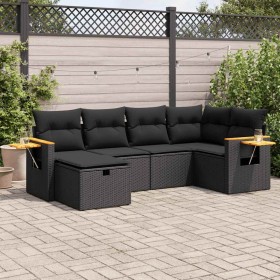 Set de sofás de jardín 6 piezas y cojines ratán sintético negro de , Conjuntos de jardín - Ref: Foro24-3325968, Precio: 463,3...