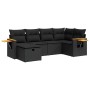 Set de sofás de jardín 6 piezas y cojines ratán sintético negro de , Conjuntos de jardín - Ref: Foro24-3325968, Precio: 463,3...