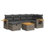 Set de sofás de jardín 7 pzas con cojines ratán sintético gris de , Conjuntos de jardín - Ref: Foro24-3325980, Precio: 468,04...