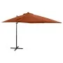 Sombrilla voladiza con poste y luces LED terracota 250 cm de vidaXL, Sombrillas - Ref: Foro24-312327, Precio: 163,91 €, Descu...