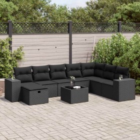 Set de sofás de jardín con cojines 9 pzas ratán sintético negro de , Conjuntos de jardín - Ref: Foro24-3325741, Precio: 576,6...