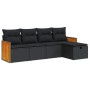 Set de muebles de jardín 5 pzas y cojines ratán sintético negro de , Conjuntos de jardín - Ref: Foro24-3326010, Precio: 317,5...