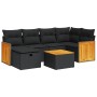 Set de sofás de jardín 7 pzas con cojines ratán sintético negro de , Conjuntos de jardín - Ref: Foro24-3326031, Precio: 440,2...