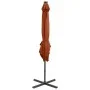 Sombrilla voladiza con poste y luces LED terracota 250 cm de vidaXL, Sombrillas - Ref: Foro24-312327, Precio: 163,91 €, Descu...