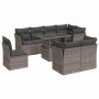 Set de sofás de jardín con cojines 9 pzas ratán sintético gris de , Conjuntos de jardín - Ref: Foro24-3326181, Precio: 632,09...