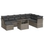 Set de sofás de jardín con cojines 9 pzas ratán sintético gris de , Conjuntos de jardín - Ref: Foro24-3326211, Precio: 604,66...