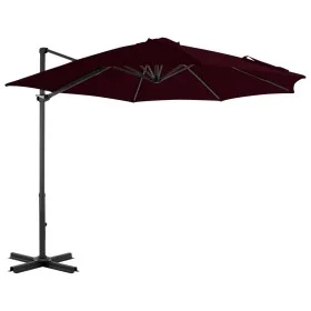 Sombrilla voladiza con poste de aluminio 300 cm roja de vidaXL, Sombrillas - Ref: Foro24-312306, Precio: 91,60 €, Descuento: %