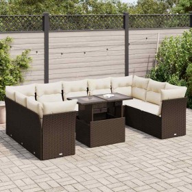 Set de sofás de jardín 10 pzas y cojines ratán sintético marrón de , Conjuntos de jardín - Ref: Foro24-3326224, Precio: 691,4...