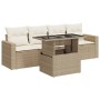 Juego de sofás jardín con cojines 5 pzas ratán sintético beige de , Conjuntos de jardín - Ref: Foro24-3326239, Precio: 429,78...