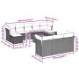 Set de sofás de jardín 11 pzas y cojines ratán sintético negro en Conjuntos de jardín | Comprar online en Foru.es