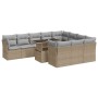 Set de sofás de jardín 11pzas con cojines ratán sintético beige de , Conjuntos de jardín - Ref: Foro24-3326230, Precio: 769,8...
