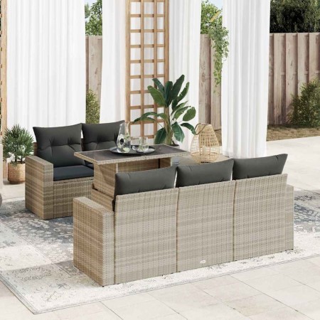 Set de sofás de jardín 6 pzas y cojines ratán sintético gris de , Conjuntos de jardín - Ref: Foro24-3326253, Precio: 501,73 €...