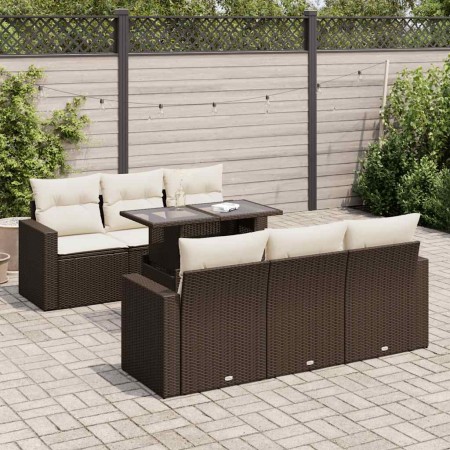 Juego de sofás de jardín 7 piezas con cojines ratán PE marrón de , Conjuntos de jardín - Ref: Foro24-3326264, Precio: 567,53 ...