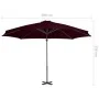 Sombrilla voladiza con poste de aluminio 300 cm roja de vidaXL, Sombrillas - Ref: Foro24-312306, Precio: 91,60 €, Descuento: %