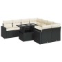 Set de sofás de jardín con cojines 9 pzas ratán sintético negro de , Conjuntos de jardín - Ref: Foro24-3326287, Precio: 597,9...