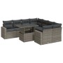 Set de sofás de jardín con cojines 9 pzas ratán sintético gris de , Conjuntos de jardín - Ref: Foro24-3326291, Precio: 611,32...