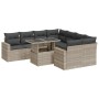 Set muebles jardín 9 pzas y cojines ratán sintético gris claro de , Conjuntos de jardín - Ref: Foro24-3326293, Precio: 679,46...