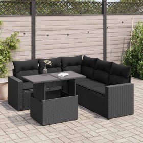 Set de sofás de jardín 6 piezas y cojines ratán sintético negro de , Conjuntos de jardín - Ref: Foro24-3326316, Precio: 474,3...