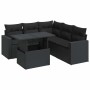 Set de sofás de jardín 6 piezas y cojines ratán sintético negro de , Conjuntos de jardín - Ref: Foro24-3326316, Precio: 474,3...