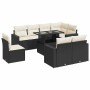 Set de sofás de jardín con cojines 9 pzas ratán sintético negro de , Conjuntos de jardín - Ref: Foro24-3326337, Precio: 622,0...
