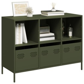 Aparador de acero laminado en frío verde oliva 101,5x39x73,5 cm de , Aparadores - Ref: Foro24-851368, Precio: 175,90 €, Descu...