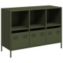 Aparador de acero laminado en frío verde oliva 101,5x39x73,5 cm de , Aparadores - Ref: Foro24-851368, Precio: 175,90 €, Descu...