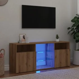 Mueble TV luces LED madera ingeniería roble artisan 120x30x50cm de , Muebles TV - Ref: Foro24-856352, Precio: 102,16 €, Descu...