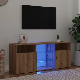 Mueble TV luces LED madera ingeniería roble artisan 120x30x50cm de , Muebles TV - Ref: Foro24-856352, Precio: 106,23 €, Descu...