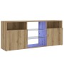 Mueble TV luces LED madera ingeniería roble artisan 120x30x50cm de , Muebles TV - Ref: Foro24-856352, Precio: 106,23 €, Descu...