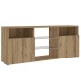 Mueble TV luces LED madera ingeniería roble artisan 120x30x50cm de , Muebles TV - Ref: Foro24-856352, Precio: 106,23 €, Descu...