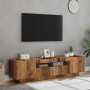 Mueble TV luces LED madera ingeniería envejecida 160x35x40 cm de , Muebles TV - Ref: Foro24-856359, Precio: 122,20 €, Descuen...