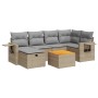 Set sofás de jardín 7 piezas y cojines ratán sintético beige de , Conjuntos de jardín - Ref: Foro24-3325818, Precio: 477,47 €...