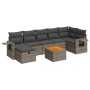 Set de sofás de jardín y cojines 8 piezas ratán sintético gris de , Conjuntos de jardín - Ref: Foro24-3325826, Precio: 499,48...