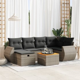 Set de sofás de jardín 7 pzas con cojines ratán sintético gris de , Conjuntos de jardín - Ref: Foro24-3325847, Precio: 465,54...