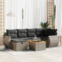 Set de sofás de jardín 7 pzas con cojines ratán sintético gris de , Conjuntos de jardín - Ref: Foro24-3325847, Precio: 465,54...