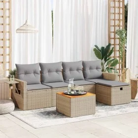 Juego de sofás jardín con cojines 6 pzas ratán sintético beige de , Conjuntos de jardín - Ref: Foro24-3325811, Precio: 378,73...