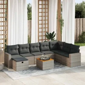 Set de sofás de jardín con cojines 9 pzas ratán sintético gris de , Conjuntos de jardín - Ref: Foro24-3325805, Precio: 531,53...