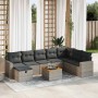 Set de sofás de jardín con cojines 9 pzas ratán sintético gris de , Conjuntos de jardín - Ref: Foro24-3325805, Precio: 547,44...