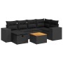Set de sofás de jardín 7 pzas con cojines ratán sintético negro de , Conjuntos de jardín - Ref: Foro24-3325870, Precio: 479,7...