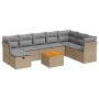 Set de sofás de jardín con cojines 9 pzas ratán sintético beige de , Conjuntos de jardín - Ref: Foro24-3325776, Precio: 540,4...