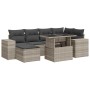 Set de sofás de jardín 7 pzas con cojines ratán PE gris claro de , Conjuntos de jardín - Ref: Foro24-3326833, Precio: 522,20 ...