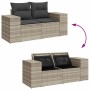 Set de sofás de jardín 7 pzas con cojines ratán PE gris claro de , Conjuntos de jardín - Ref: Foro24-3326833, Precio: 522,20 ...
